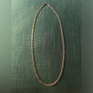 10k Italy figaro link chain necklace 18” vintage estate